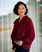 FLOYD Bluse Demi Wave - Deep Cherry