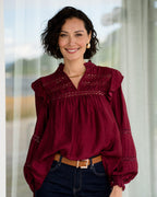 FLOYD Bluse Demi Wave - Deep Cherry