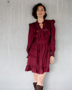 FLOYD Kjole Hanneli Wave - Deep Cherry
