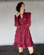 FLOYD Kjole Hanneli Wave - Deep Cherry