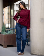 FLOYD Bluse Melissa Cord - Deep Cherry