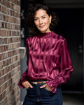 FLOYD Bluse Mirah Satin - Deep Cherry