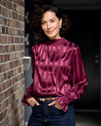 FLOYD Bluse Mirah Satin - Deep Cherry