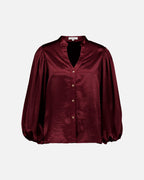 FLOYD Bluse Nelly Heavy Satin Goldbuttons - Deep Cherry