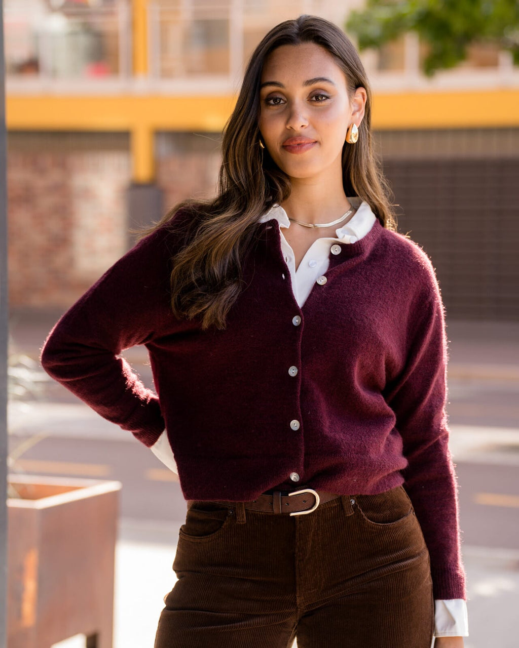 FLOYD Cardigan Olea - Deep Cherry