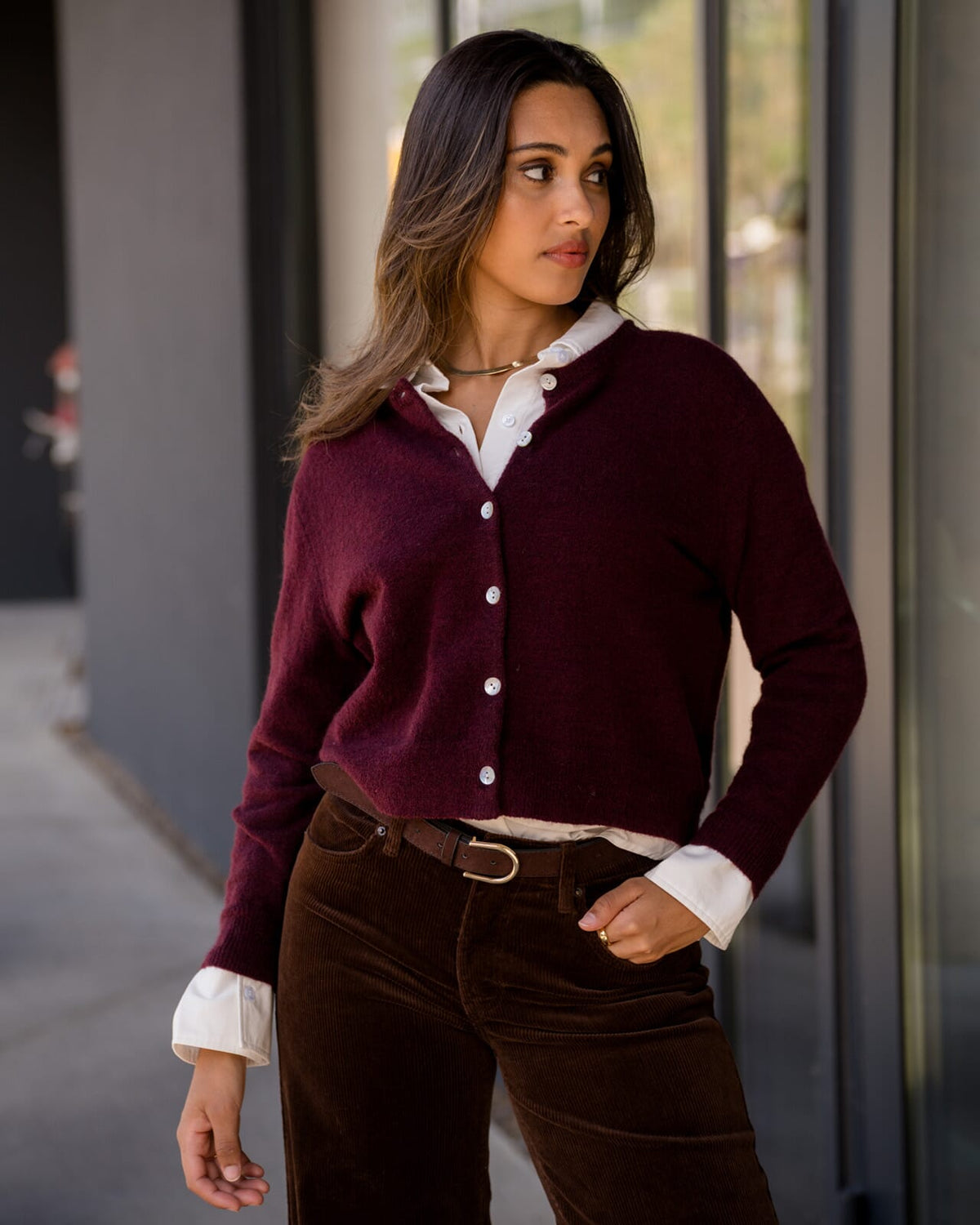 FLOYD Cardigan Olea - Deep Cherry