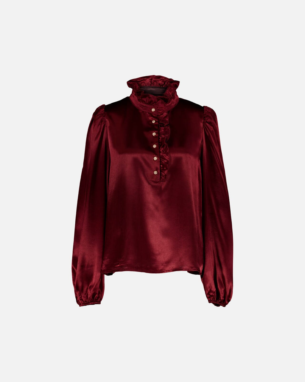 FLOYD Bluse Vanda Heavy Satin - Deep Cherry