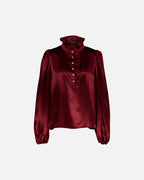 FLOYD Bluse Vanda Heavy Satin - Deep Cherry