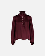 FLOYD Bluse Vanda Satin - Deep Cherry