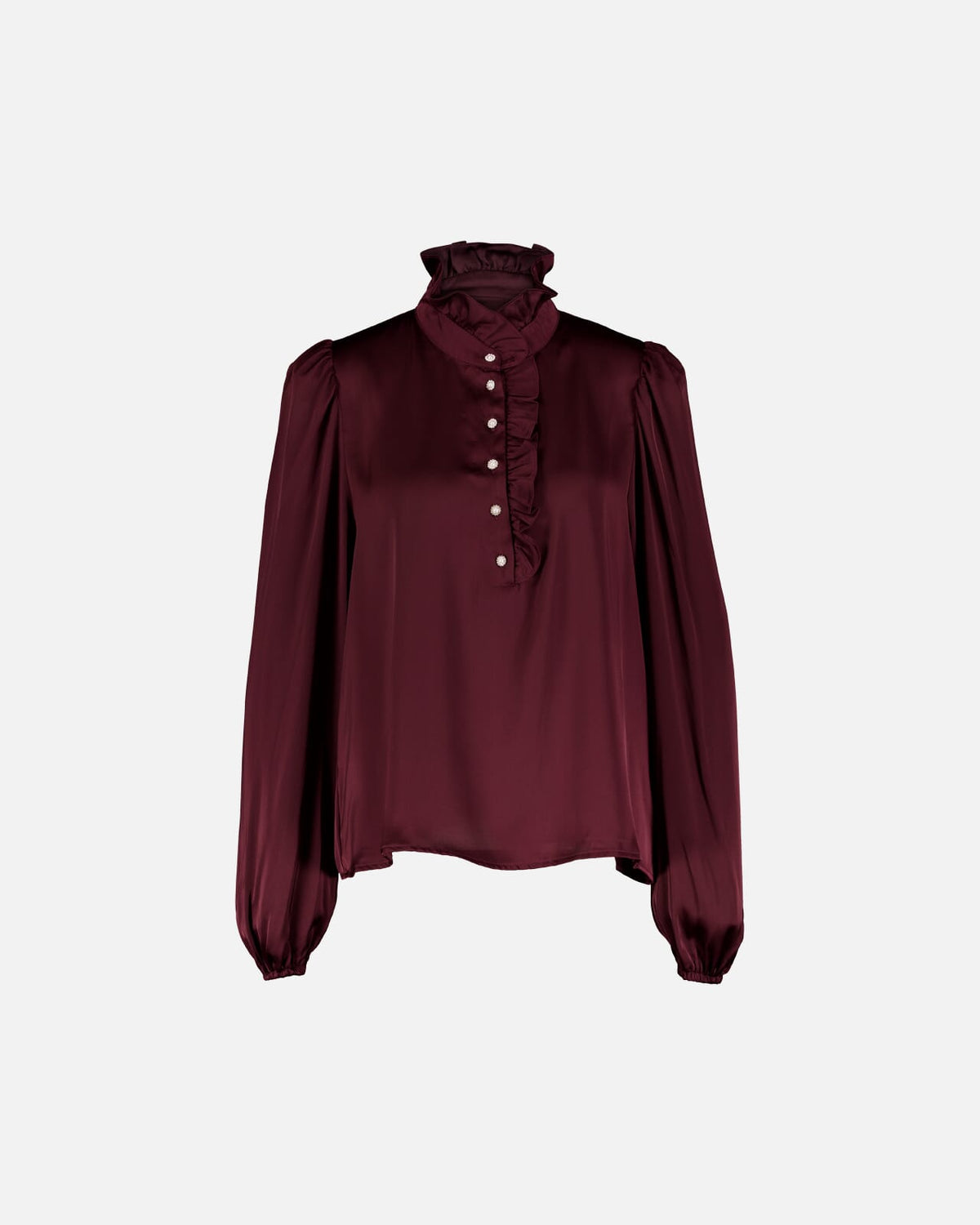 FLOYD Bluse Vanda Satin - Deep Cherry