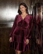 FLOYD Kjole Diane Velvet - Bordeaux