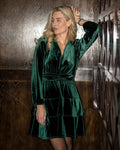 FLOYD Kjole Diane Velvet - Dark Green