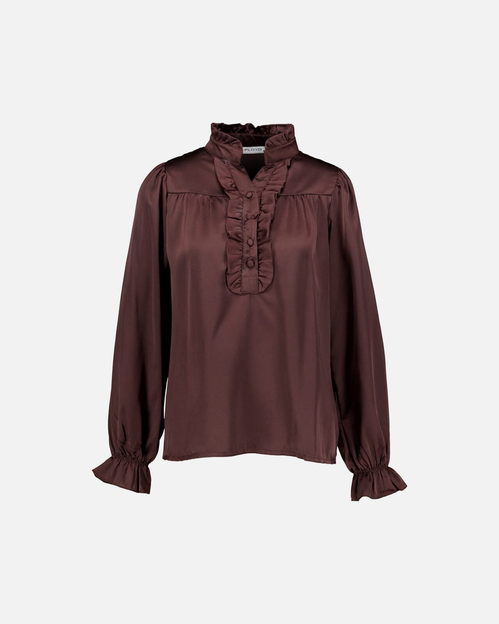 FLOYD Bluse Esmeralda Satin - Dark Brown