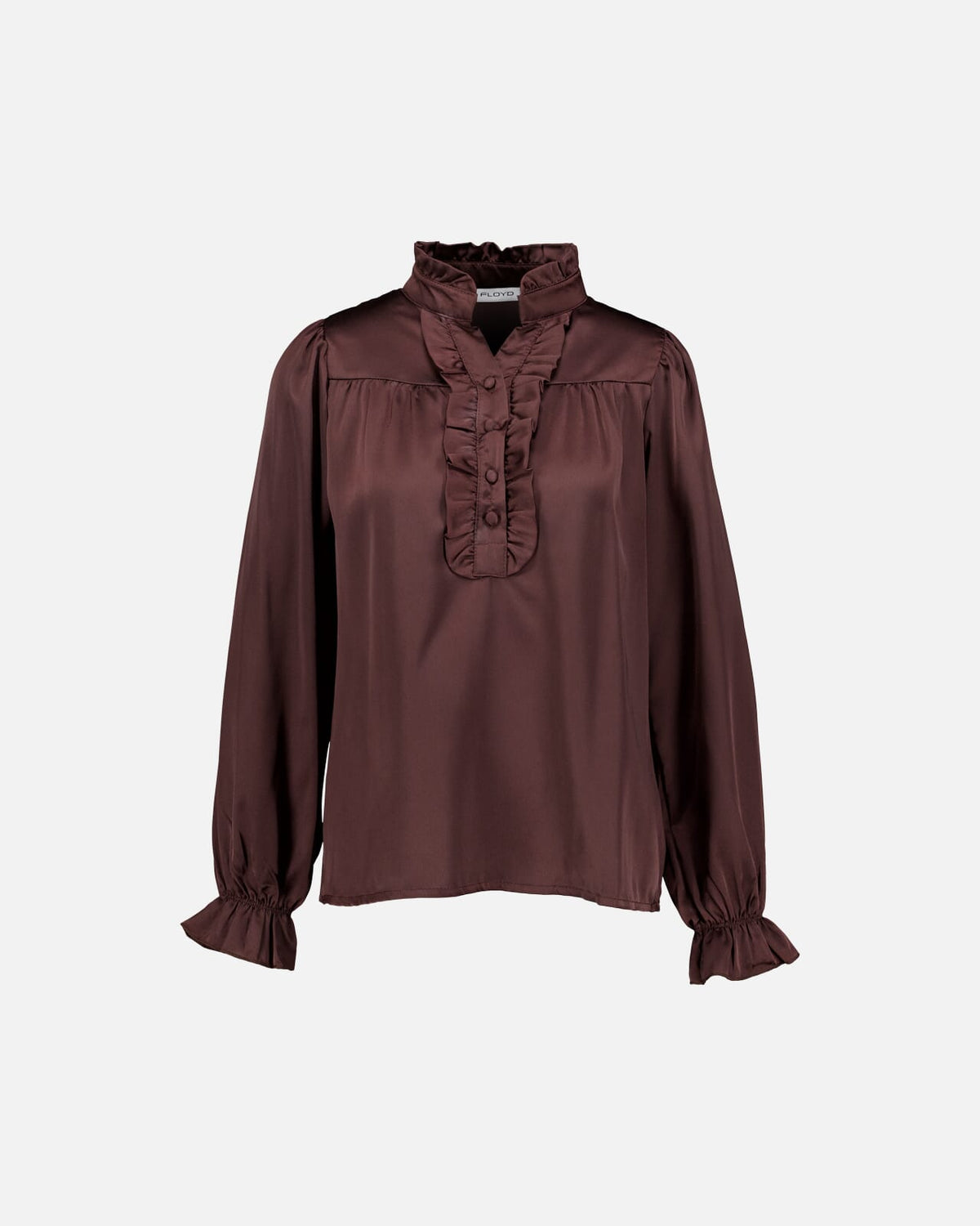 FLOYD Bluse Esmeralda Satin - Dark Brown