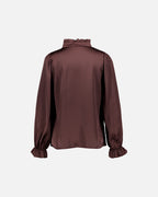 FLOYD Bluse Esmeralda Satin - Dark Brown