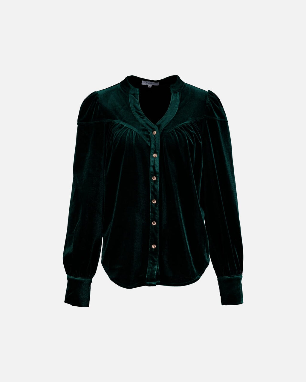 FLOYD Bluse Olivia Velvet - Dark Green