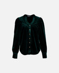 FLOYD Bluse Olivia Velvet - Dark Green