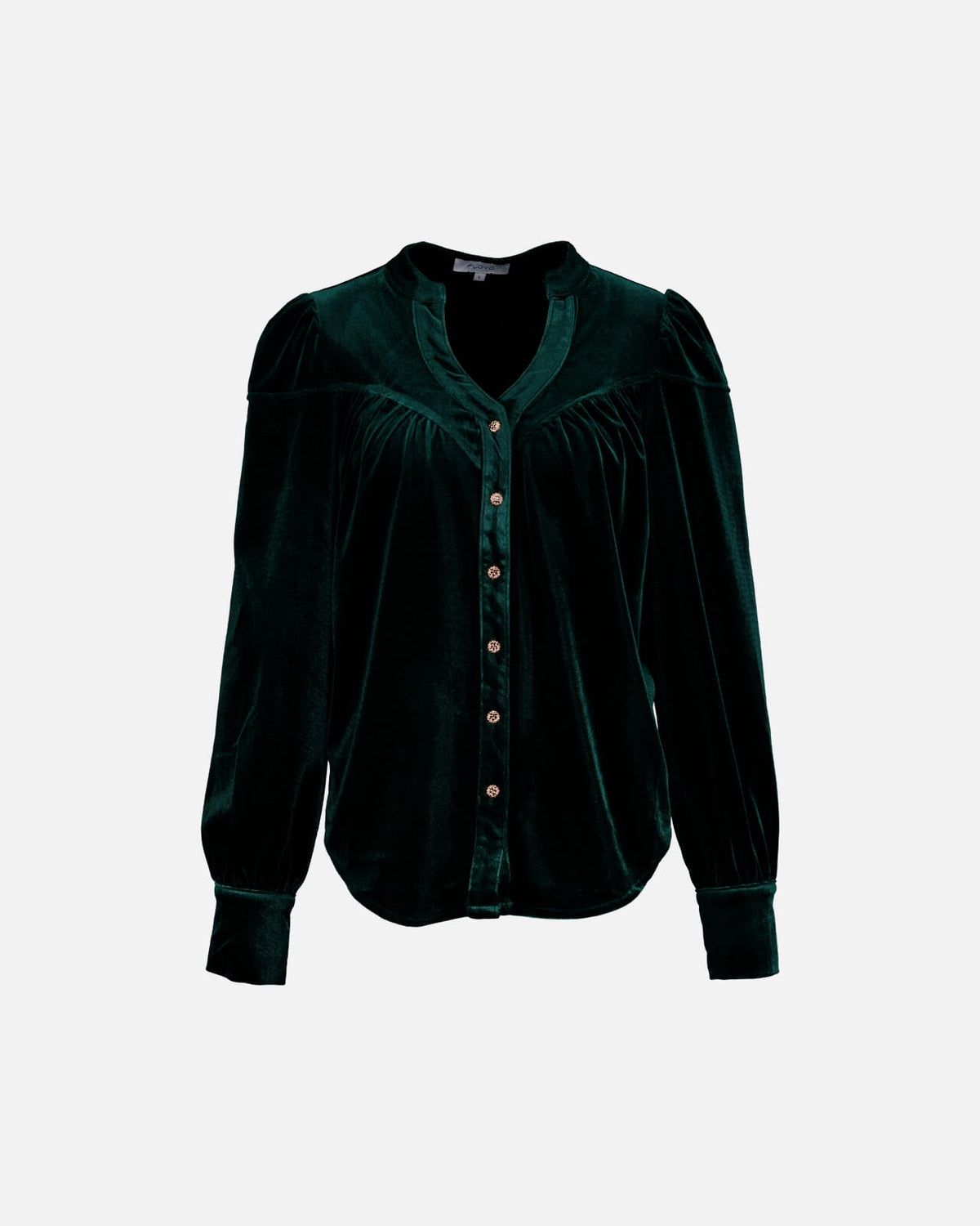 FLOYD Bluse Olivia Velvet - Dark Green