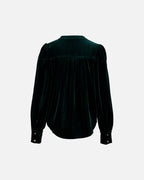 FLOYD Bluse Olivia Velvet - Dark Green