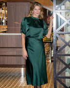 FLOYD Satengskjørt Jacklin - Dark Green