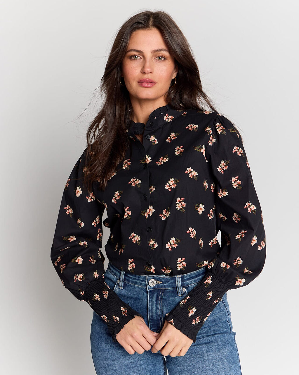 FLOYD Skjorte Falisa Appleflower - Black