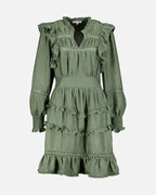 FLOYD Kjole Hanneli Wave - Mossy Green