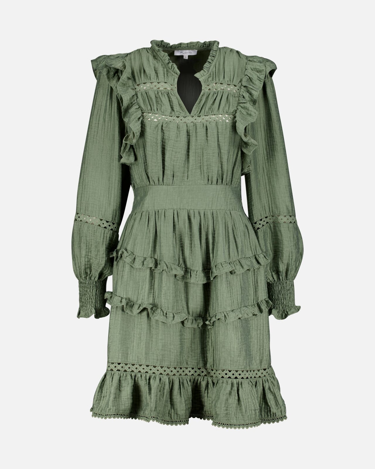 FLOYD Kjole Hanneli Wave - Mossy Green
