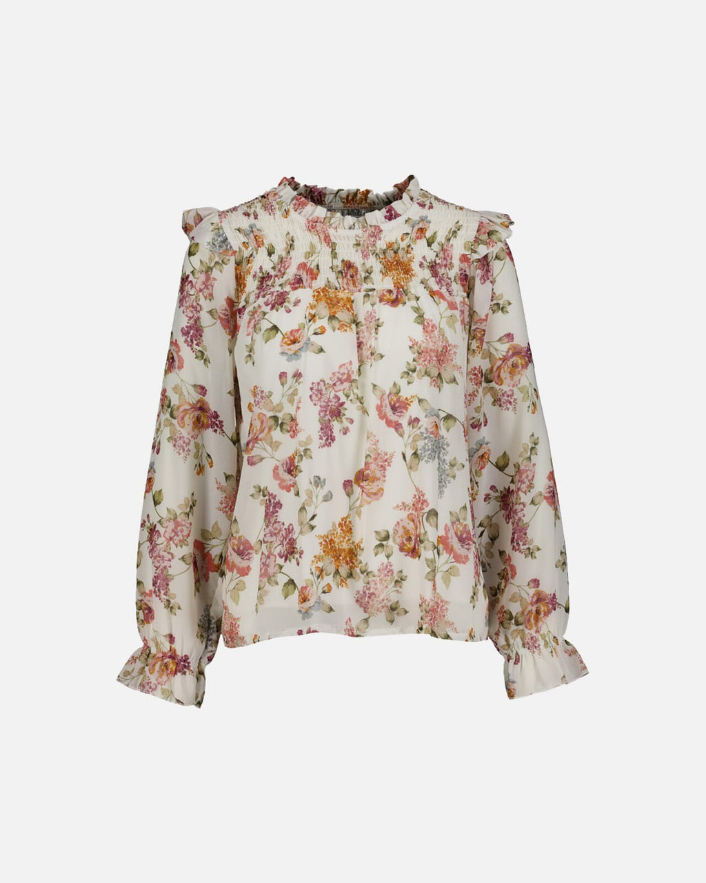 FLOYD Bluse Edana Mollis - Offwhite/ Green/ Pink