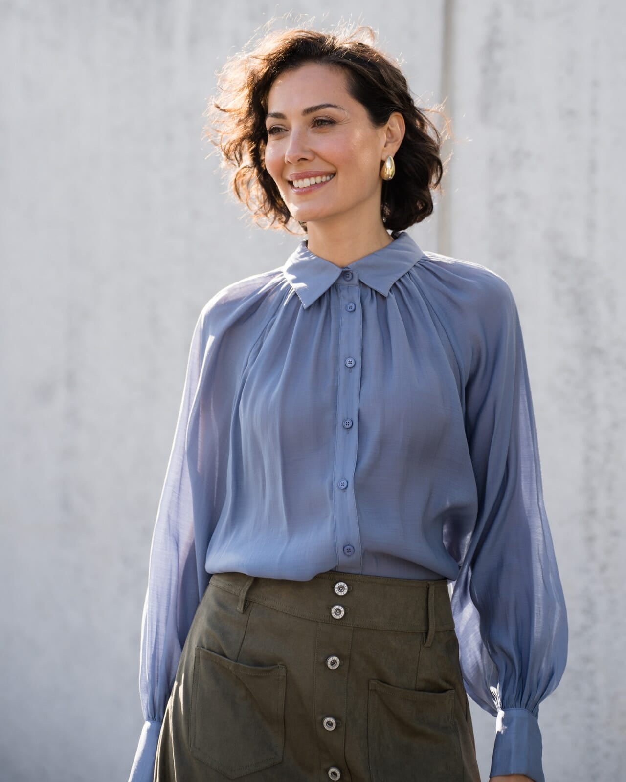 FLOYD Skjorte Oprah Uni - Jeansblue