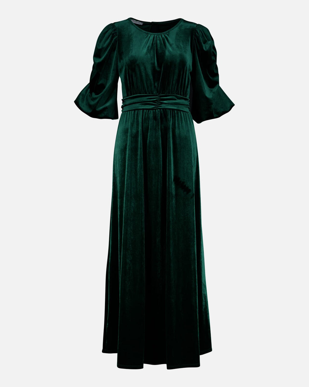 FLOYD Maxikjole Abina Velvet Roundneck - Dark Green