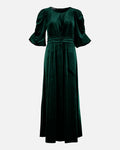 FLOYD Maxikjole Abina Velvet Roundneck - Dark Green