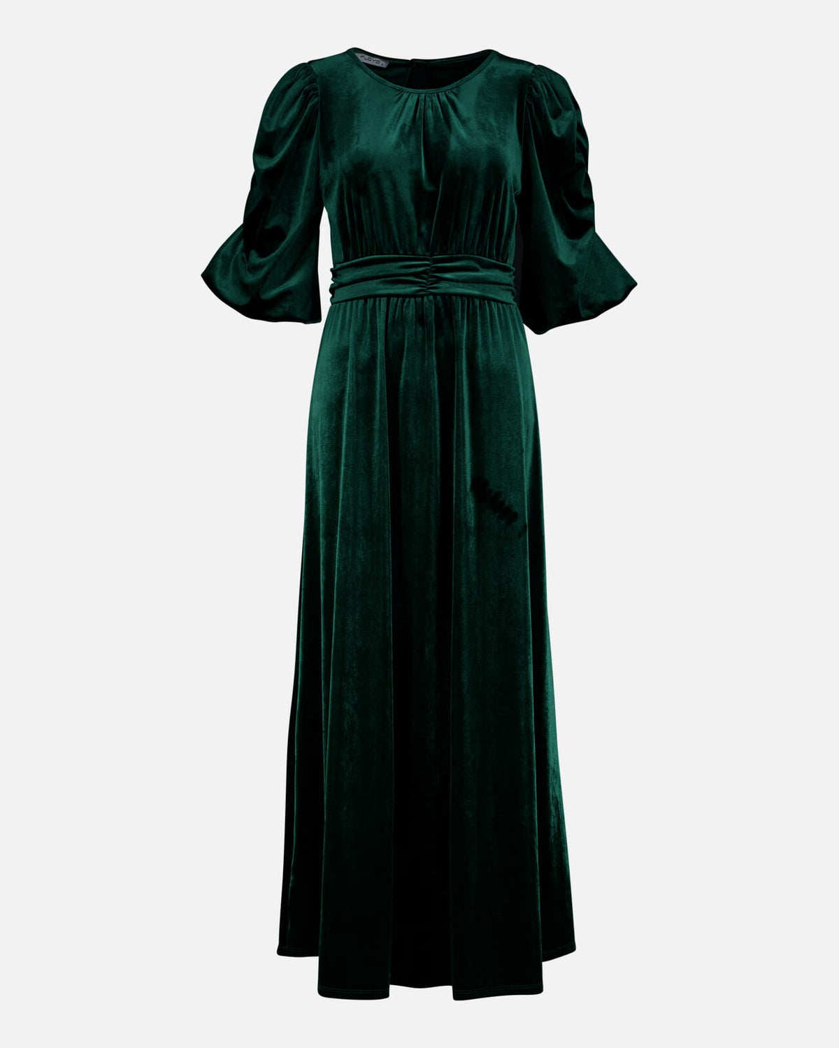 FLOYD Maxikjole Abina Velvet Roundneck - Dark Green