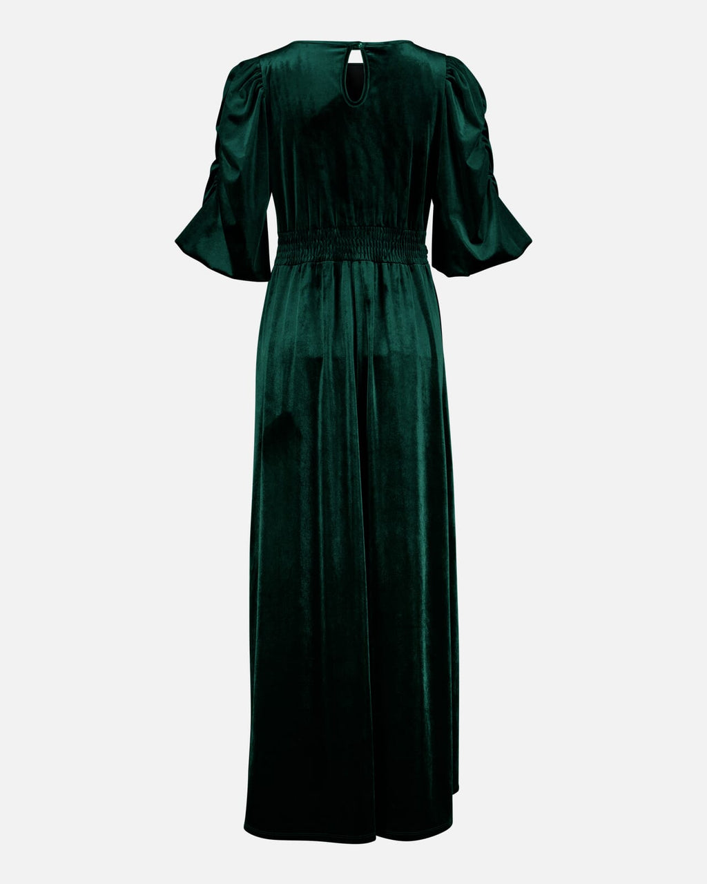 FLOYD Maxikjole Abina Velvet Roundneck - Dark Green