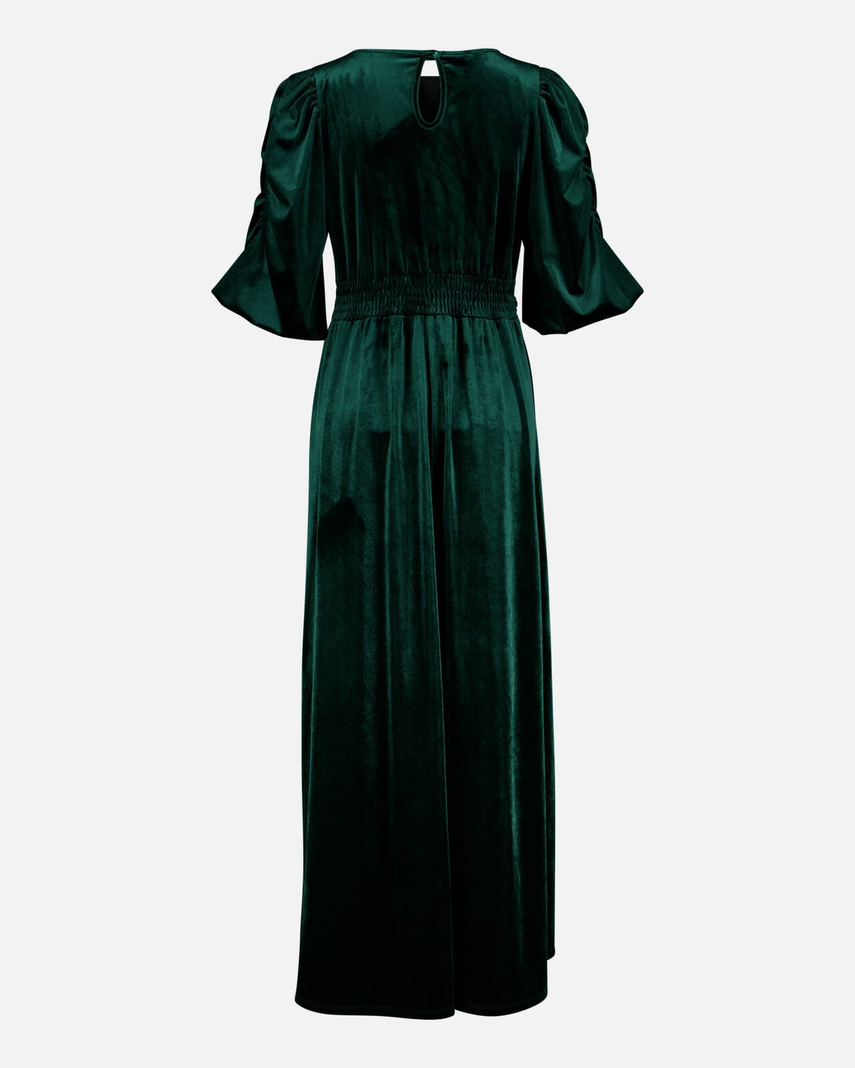 FLOYD Maxikjole Abina Velvet Roundneck - Dark Green