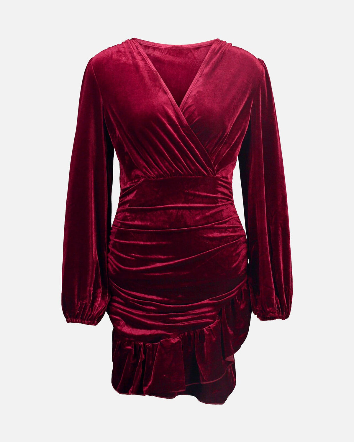 FLOYD Kjole Alyssa Velvet - Dark Red