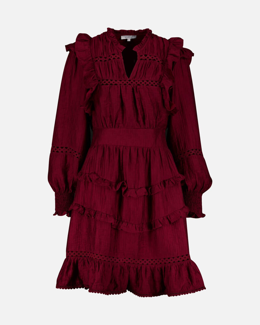 FLOYD Kjole Hanneli Wave - Deep Cherry
