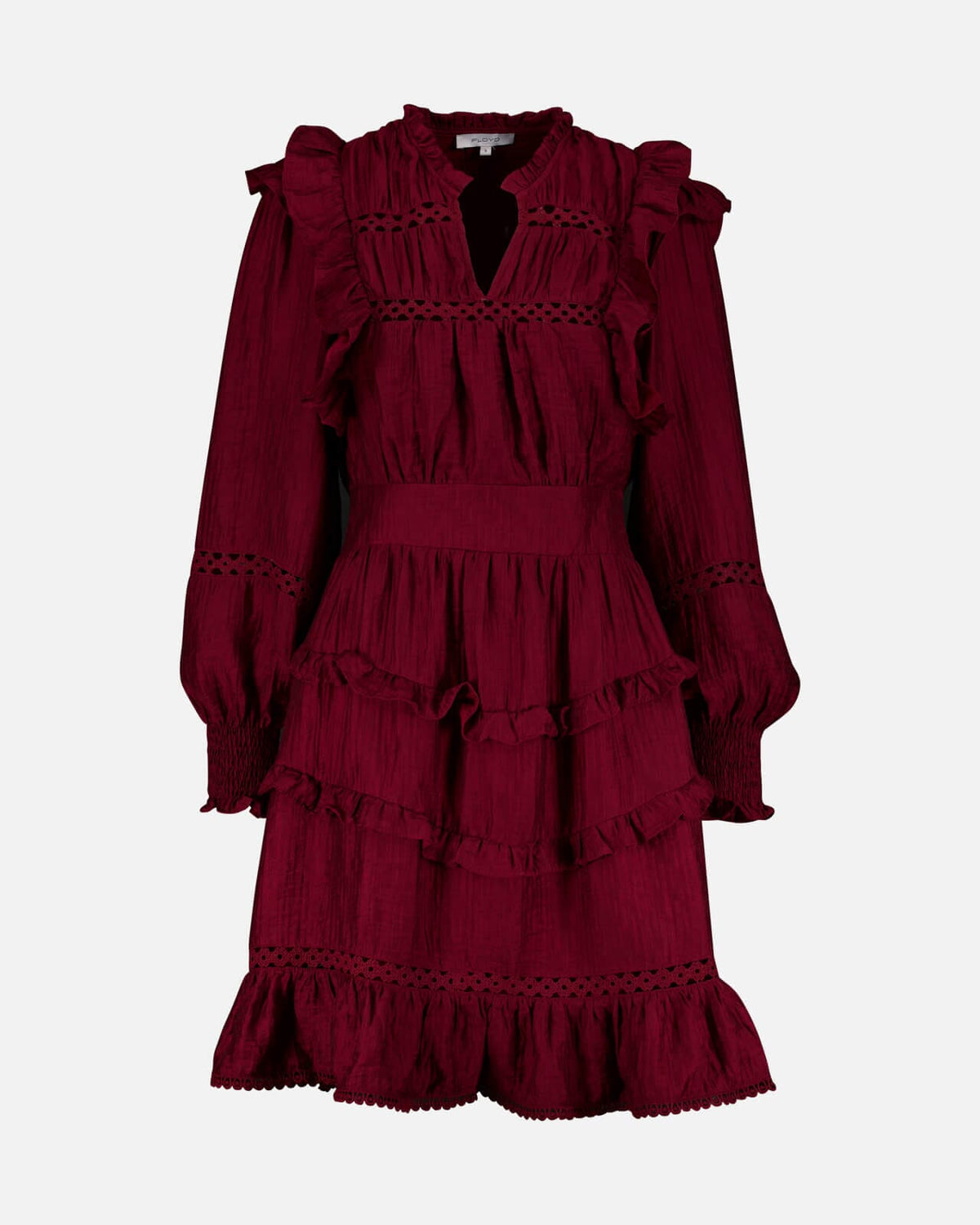FLOYD Kjole Hanneli Wave - Deep Cherry