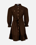 FLOYD Skjortekjole Leila Cord - Brown