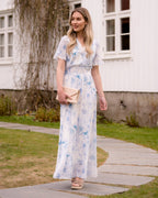 FLOYD Maxikjole Liane V Viola - Light Blue