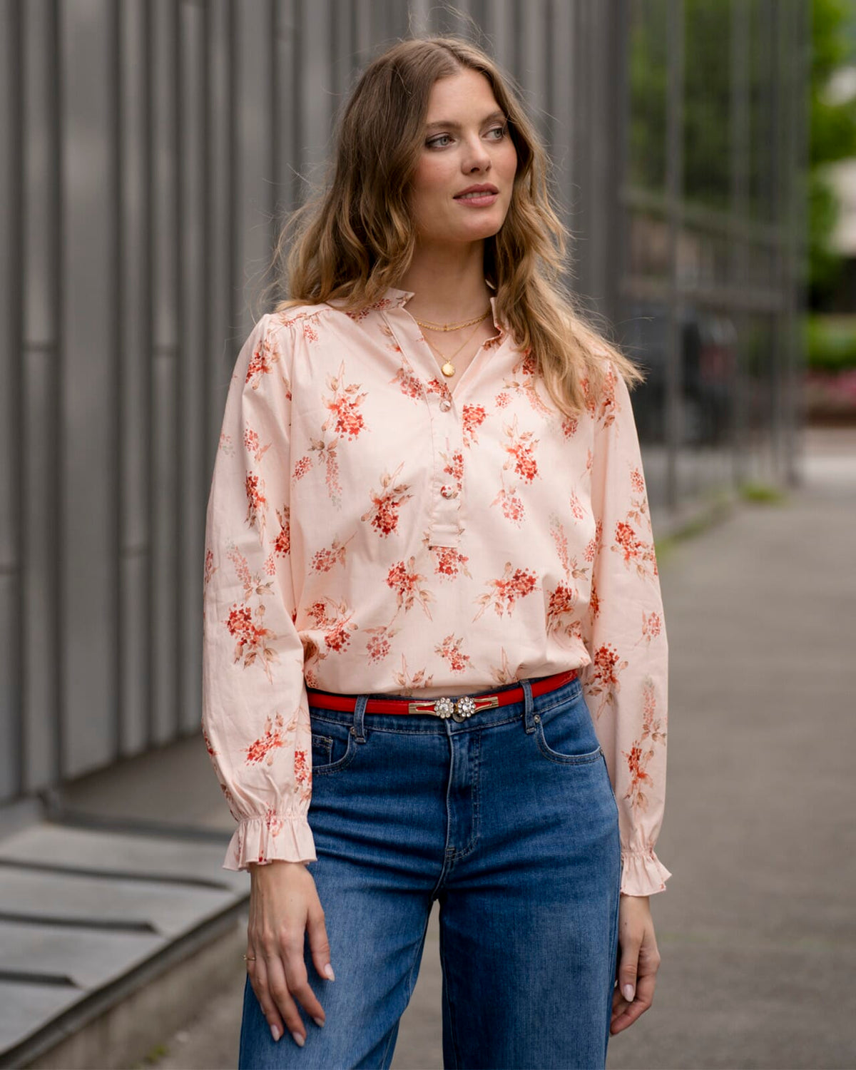 FLOYD Bluse Moje Straw - Light Peach