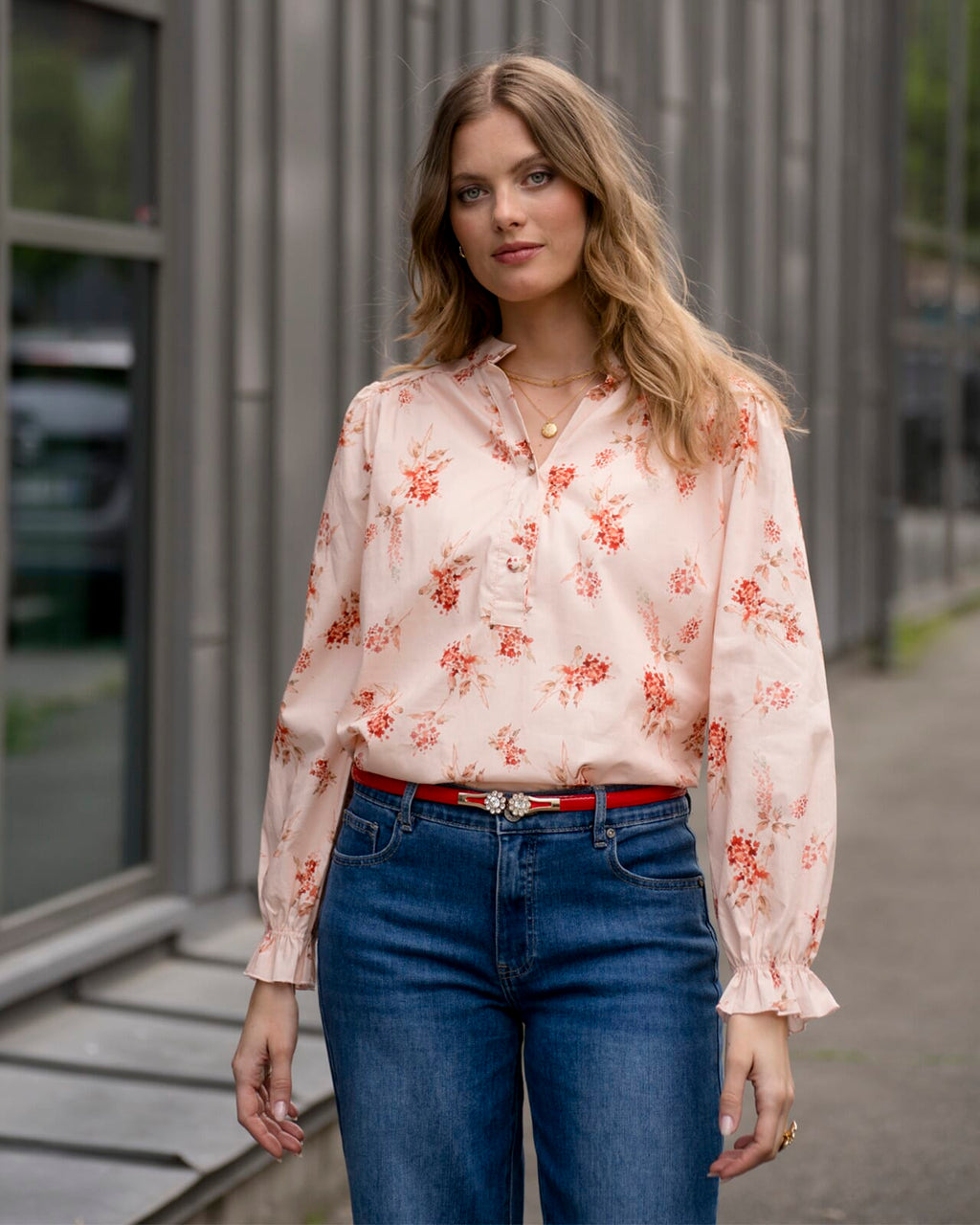 FLOYD Bluse Moje Straw - Light Peach
