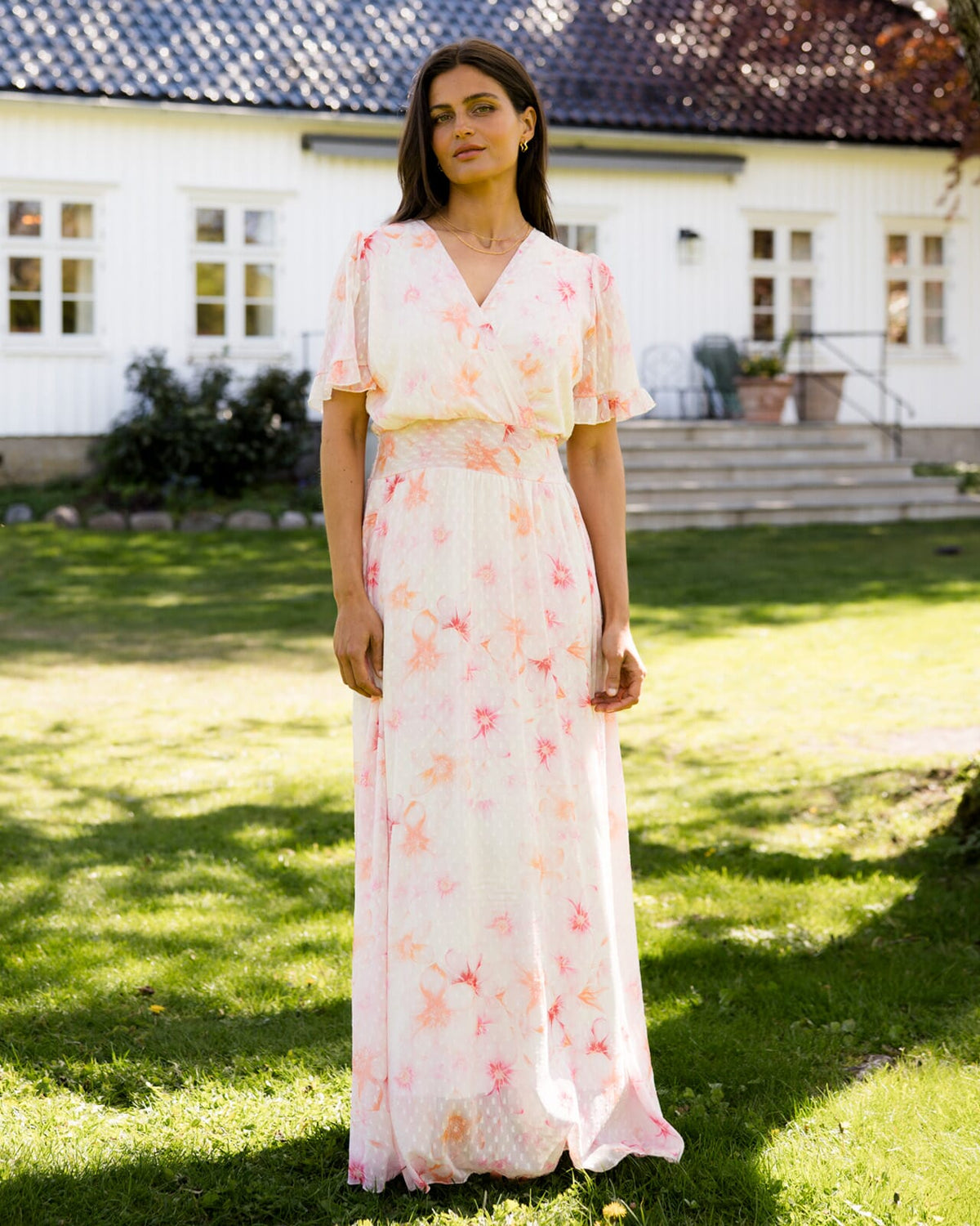 FLOYD Maxikjole Liane V Viola - Light Pink