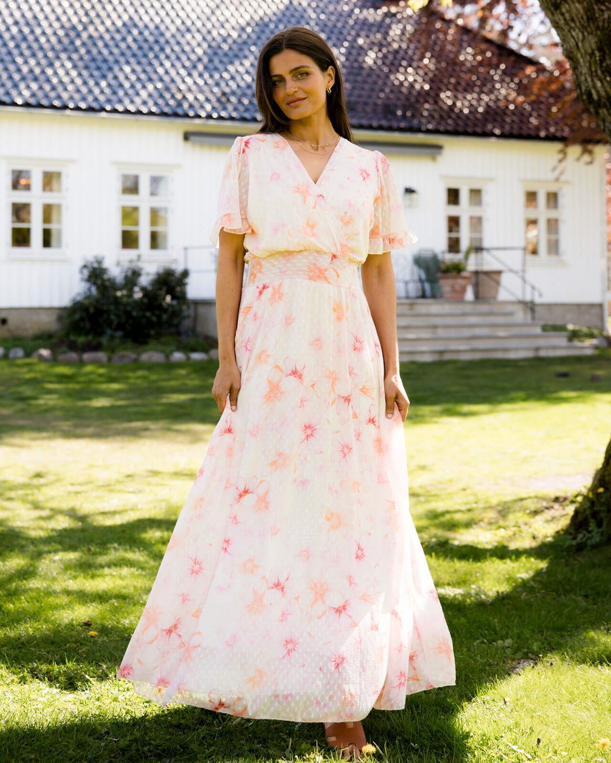 FLOYD Maxikjole Liane V Viola - Light Pink