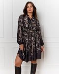 FLOYD Kjole Malvine Satin Paisley - Black