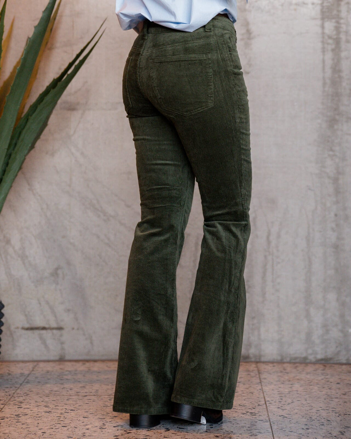 FLOYD Bukse Anita Cord 5392 - Mossy Green