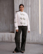 FLOYD Teddyjakke Hermine - Offwhite/ Green
