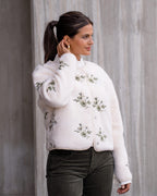 FLOYD Teddyjakke Hermine - Offwhite/ Green