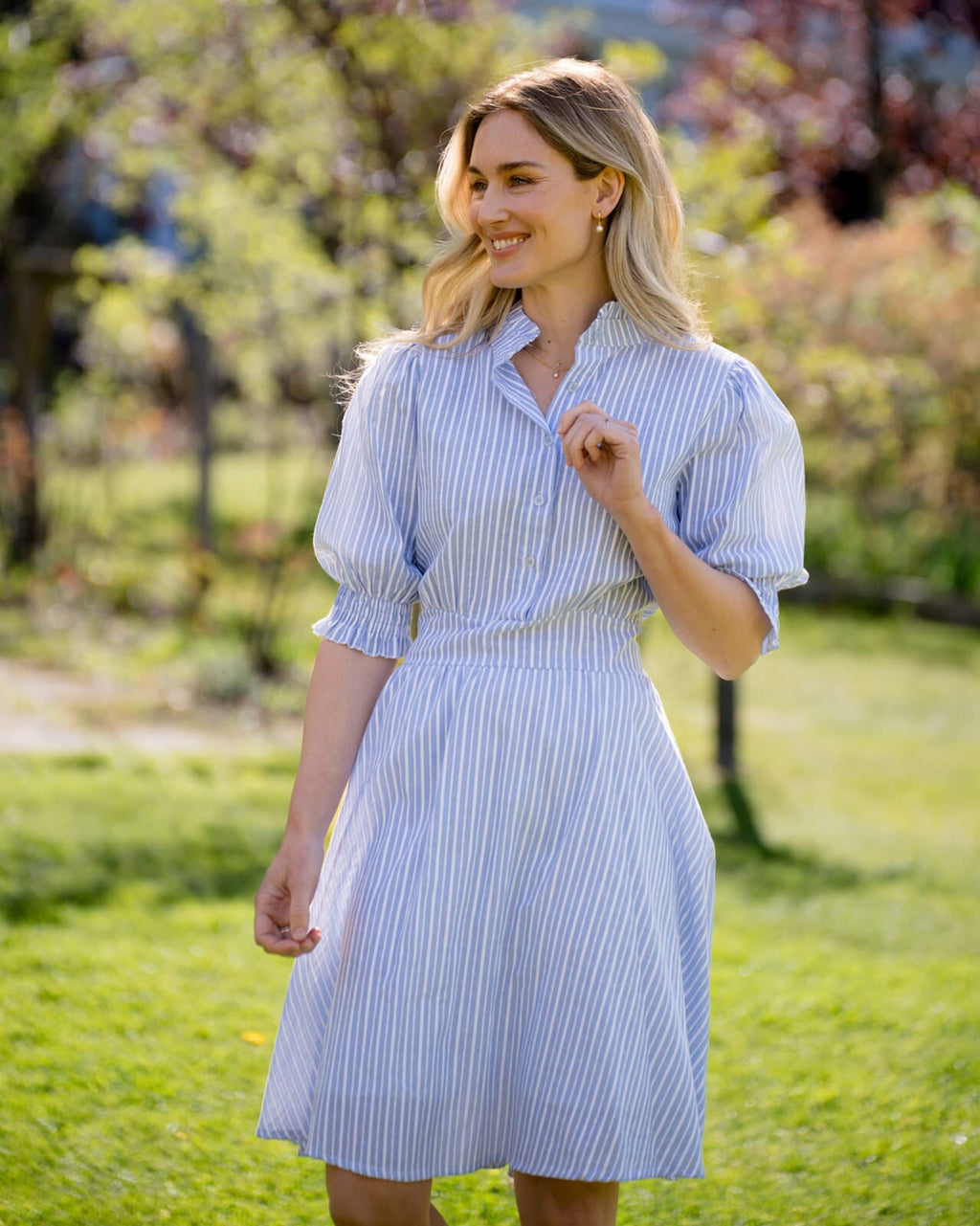 FLOYD Kjole Falina Stripe - Navy/ Stripe
