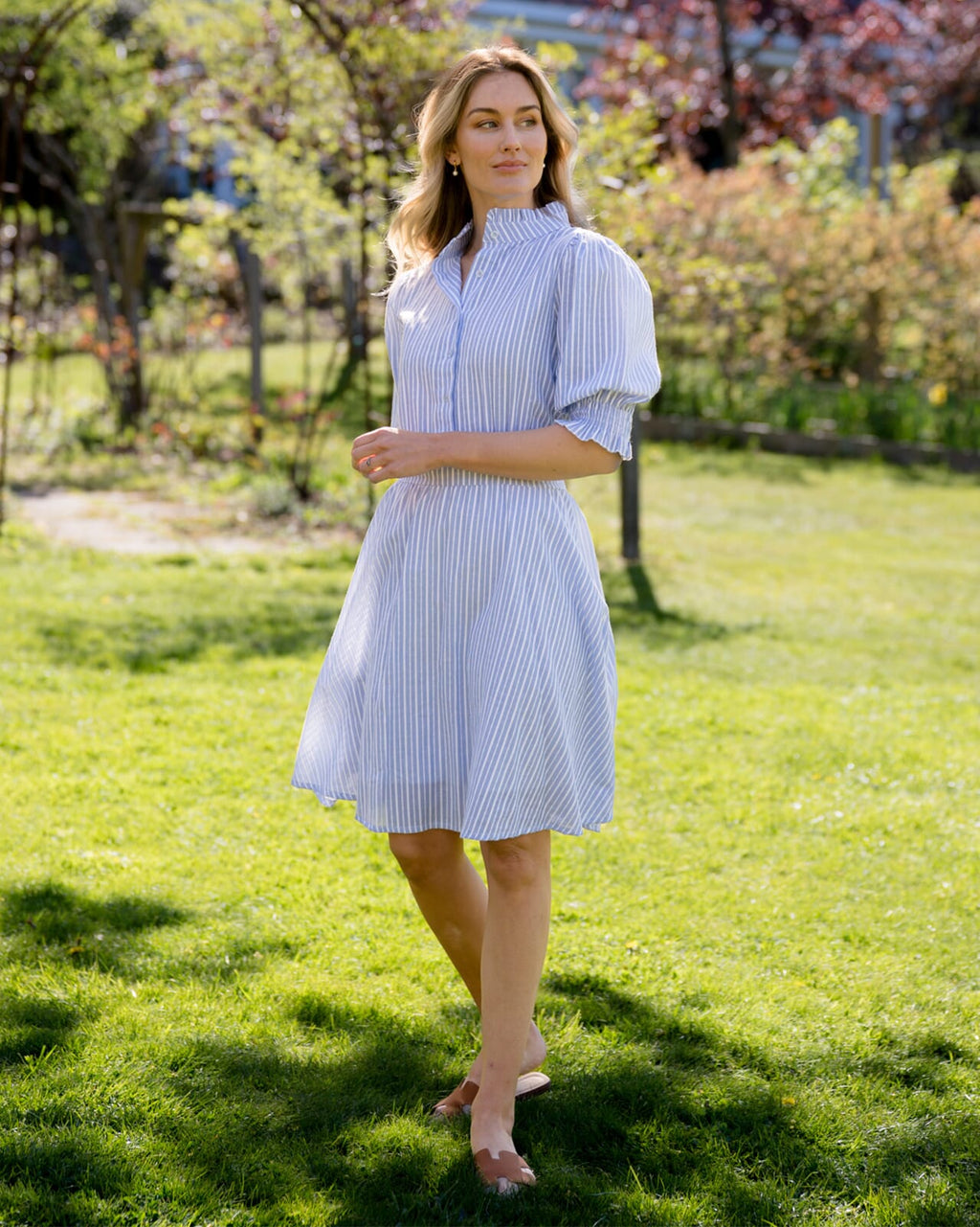FLOYD Kjole Falina Stripe - Navy/ Stripe