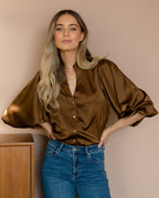 FLOYD Bluse Nelly Satin - Caramel